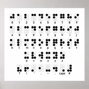 Braille alphabet blind brev symbol poster