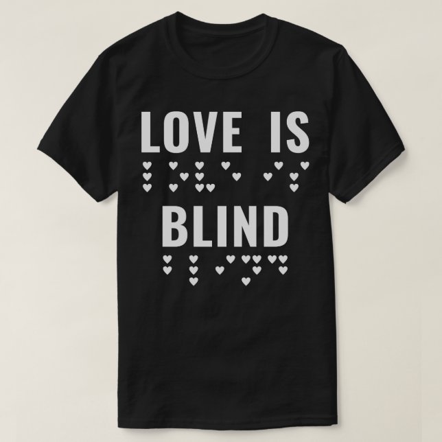Braille Blind Synskadad Kärlek Valentines Da T Shirt (Design framsida)