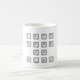 Braille Computer Nyckel-nummer Kaffemugg