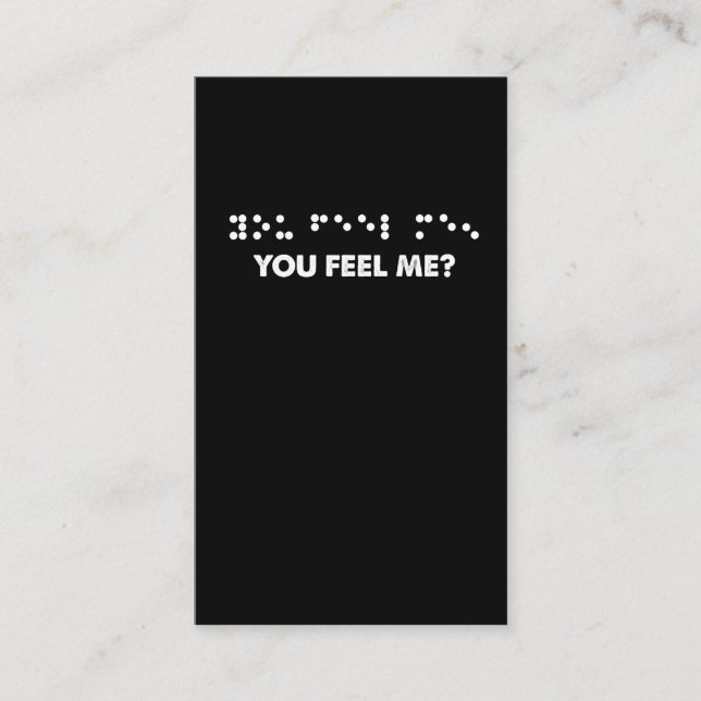 Braille känner att du känner mig Brev Blind Visitkort (Framsida)