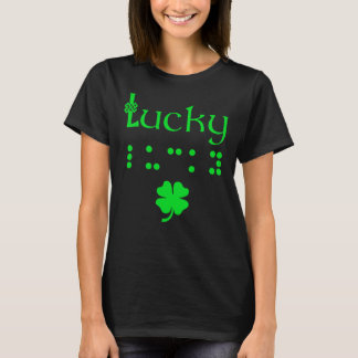 Braille Shirt Lucky St patricks day Gifts Blind Aw T