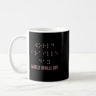 Braille Shirt, World Braille Day, Braille Awarenes Kaffemugg