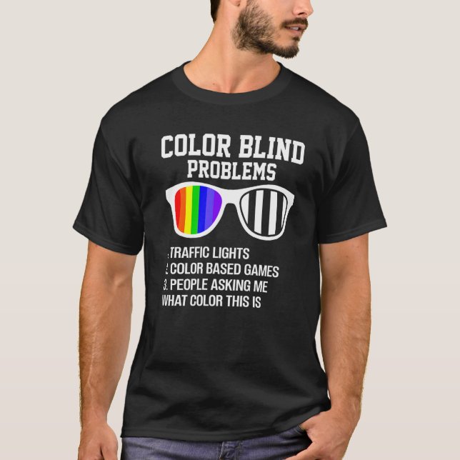 Braille Suppwarenes Blinness Färg Blind Prob T Shirt (Framsida)