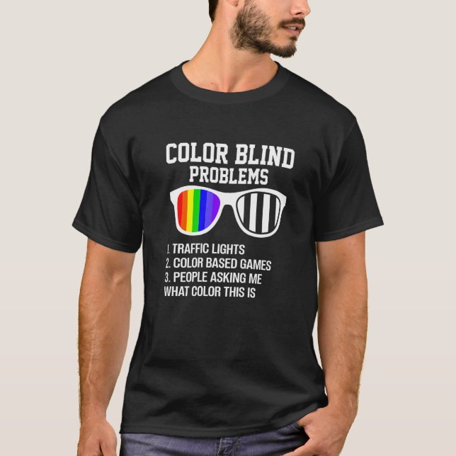 Braille Suppwarenes Blinness Färg Blind Prob T Shirt (Framsida)