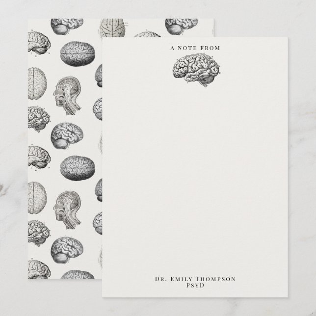 Brain Anatomy Biology Illustrations Psychologist Anteckningskort (Fram/baksida)