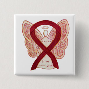 Brain Aneurysm Awareness Angel Ribbon Art Pin Knapp