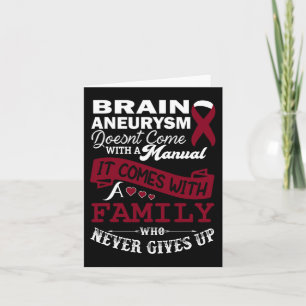 Brain Aneurysm Awareness Burgundy Ribbon Family Su Kort