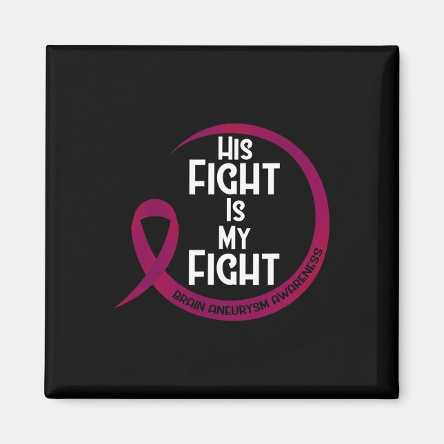Brain Aneurysm Awareness Burgundy Ribbon Hans Figh Magnet (Framsidan)