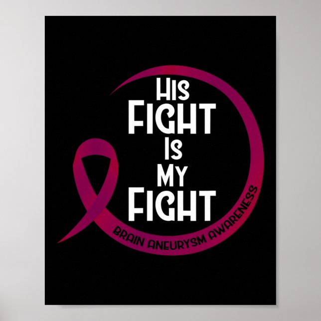 Brain Aneurysm Awareness Burgundy Ribbon Hans Figh Poster (Framsidan)