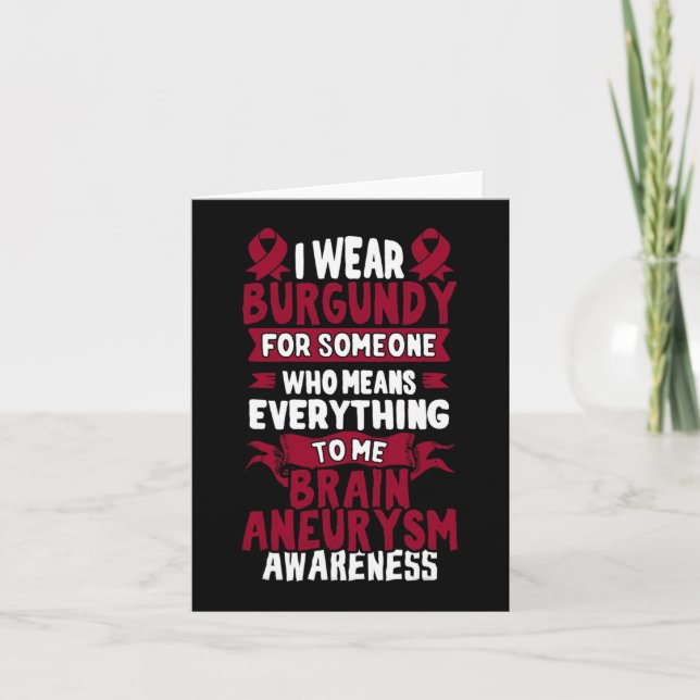 Brain Aneurysm Awareness - Burgundy Ribbon Kort (Framsida)