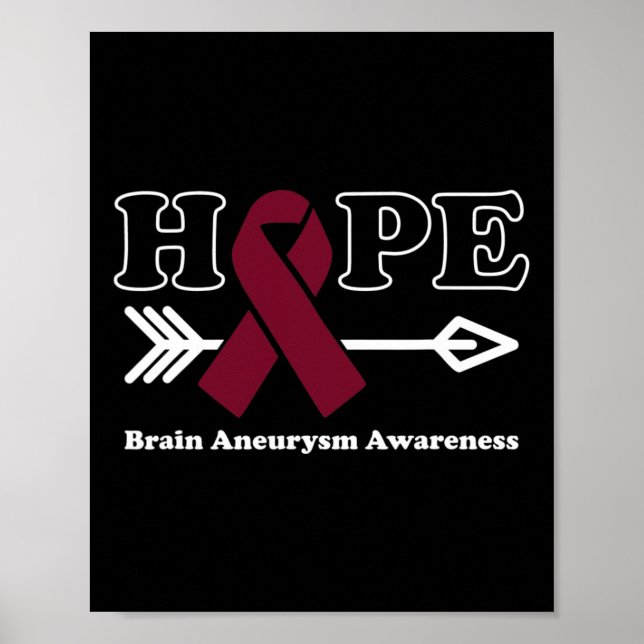 - Brain Aneurysm Awareness Burgundy Ribbon Poster (Framsidan)