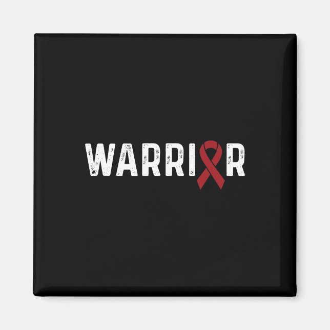 Brain Aneurysm Awareness Burgundy Ribbon Warrior Magnet (Framsidan)