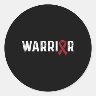 Brain Aneurysm Awareness Burgundy Ribbon Warrior Runt Klistermärke
