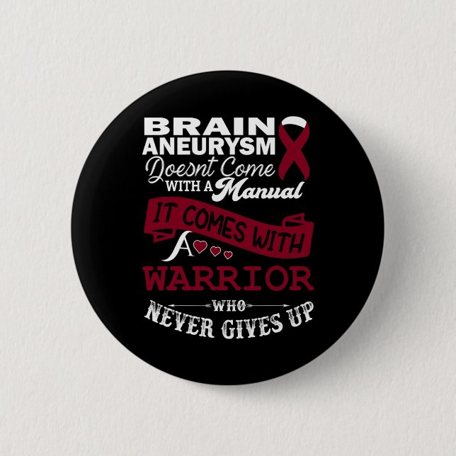 Brain Aneurysm Awareness Burgundy Ribbon Warrior S Knapp (Framsida)