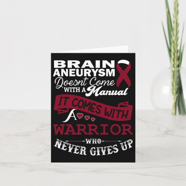 Brain Aneurysm Awareness Burgundy Ribbon Warrior S Kort (Framsida)