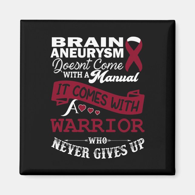 Brain Aneurysm Awareness Burgundy Ribbon Warrior S Magnet (Framsidan)