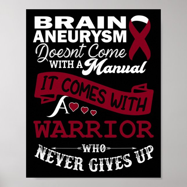 Brain Aneurysm Awareness Burgundy Ribbon Warrior S Poster (Framsidan)