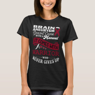 Brain Aneurysm Awareness Burgundy Ribbon Warrior S T Shirt