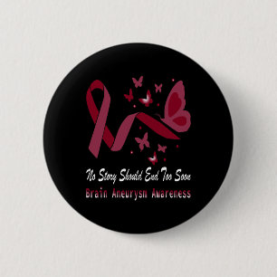 Brain Aneurysm Awareness Butterfly Burgundy Ribbon Knapp