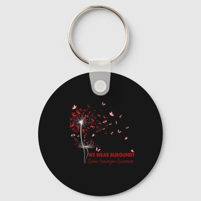 Brain Aneurysm Awareness Faith Hope Kärlek Dandeli Nyckelring (Framsida)