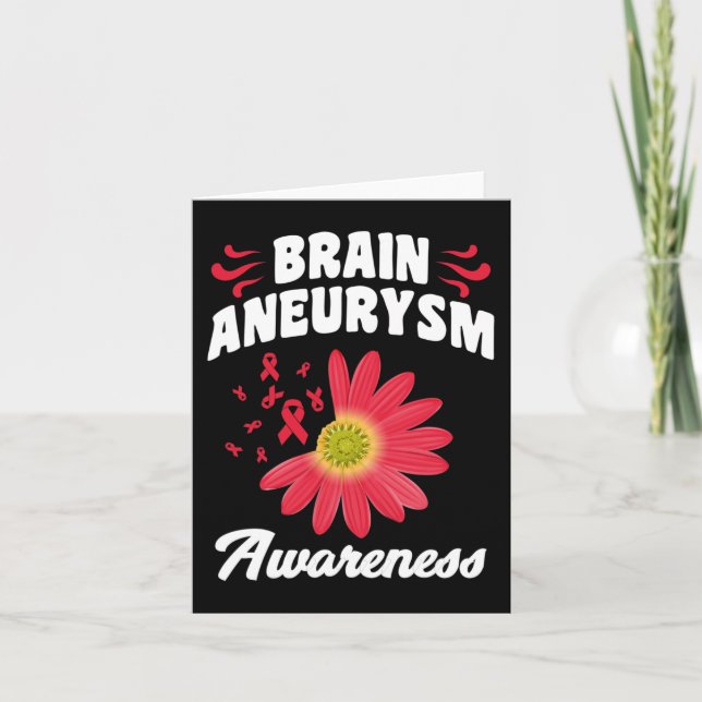 Brain Aneurysm Awareness Flower Ribbon Support Gra Kort (Framsida)