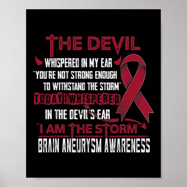 Brain Aneurysm Awareness Jag är Storm Djävulen Poster (Framsidan)