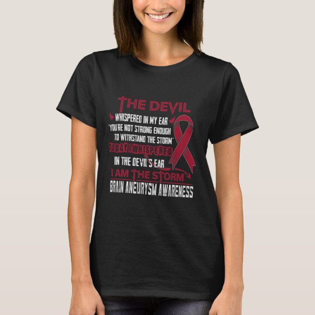 Brain Aneurysm Awareness Jag är Storm Djävulen T Shirt (Framsida)