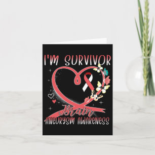 Brain Aneurysm Awareness Jag är Survivor Heart Rib Kort