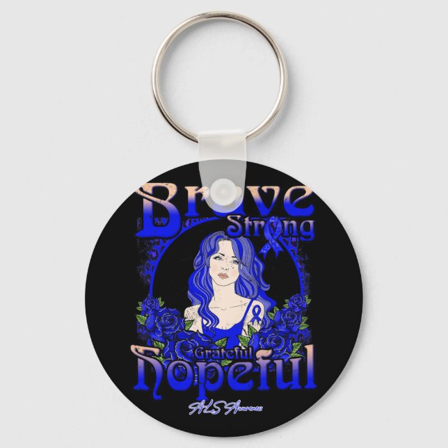 Brain Aneurysm Awareness Modig Strong Gratnice Sku Nyckelring (Framsida)