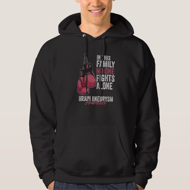 Brain Aneurysm Awareness Month Gloves Burgundy Rib Hoodie (Framsida)
