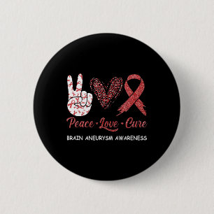 Brain Aneurysm Awareness Peace Kärlek Cure Leopard Knapp
