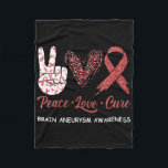 Brain Aneurysm Awareness Peace Love Cure Leopard 1 Fleecefilt<br><div class="desc">Brain Aneurysm Awareness Peace Love Cure Leopard 1</div>