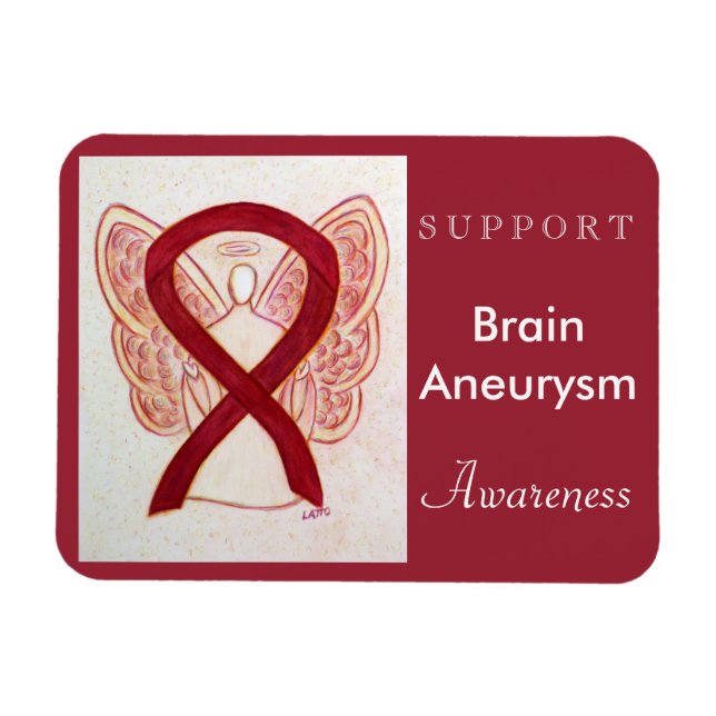 Brain Aneurysm Awareness Ribbon Angel Magnet (Horisontell)