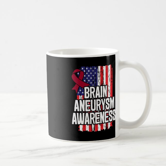 Brain Aneurysm Awareness Ribbon Kaffemugg (Höger)
