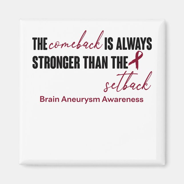 Brain Aneurysm Awareness Ribbon Support Gifts Magnet (Framsidan)