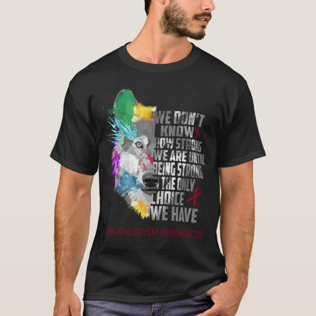 Brain Aneurysm Awareness Ribbon Support Gifts T Shirt (Framsida)