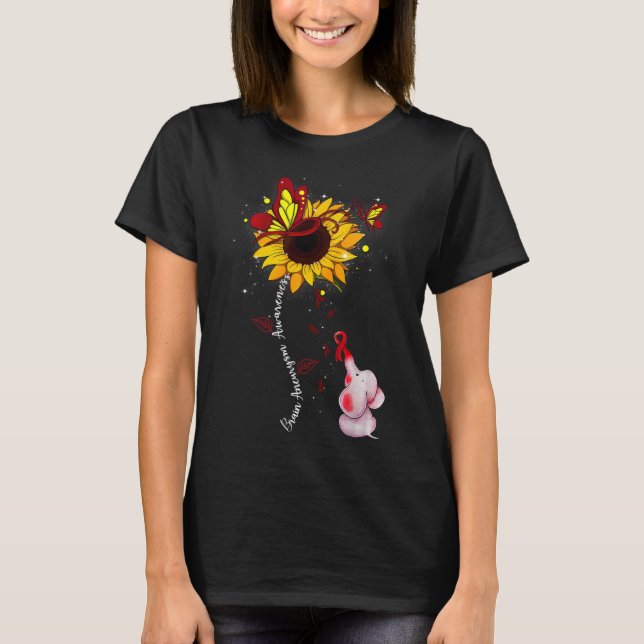 Brain Aneurysm Awareness Solros Elephant Manar T Shirt (Framsida)