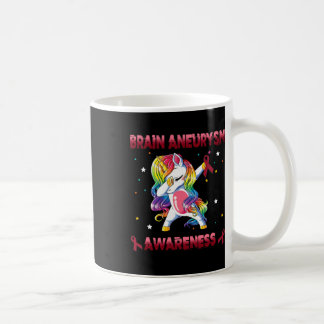 Brain Aneurysm Awareness Unicorn Dabbing Burgundy Kaffemugg
