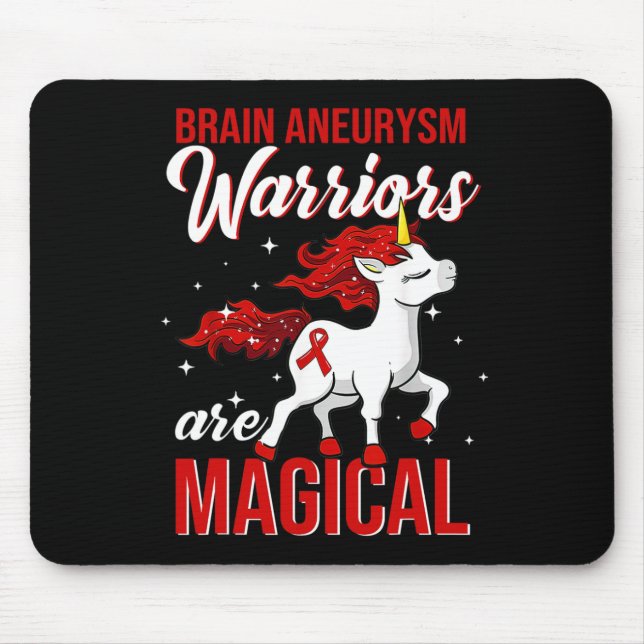 Brain Aneurysm Awareness Warrior Roligt Unicorn Musmatta (Framsidan)