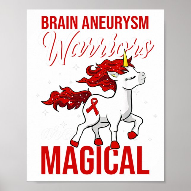 Brain Aneurysm Awareness Warrior Roligt Unicorn Poster (Framsidan)