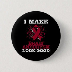 Brain Aneurysm Burgundy Awareness Ribbon Knapp