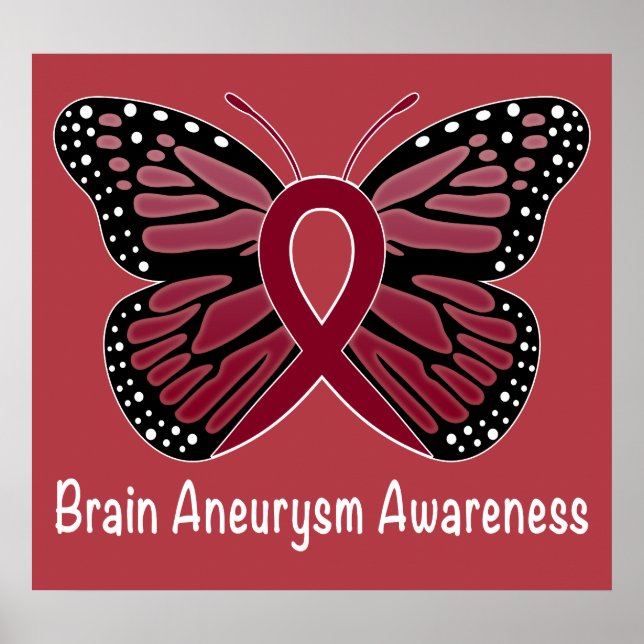 Brain Aneurysm Butterfly Awareness Ribbon Poster (Framsidan)