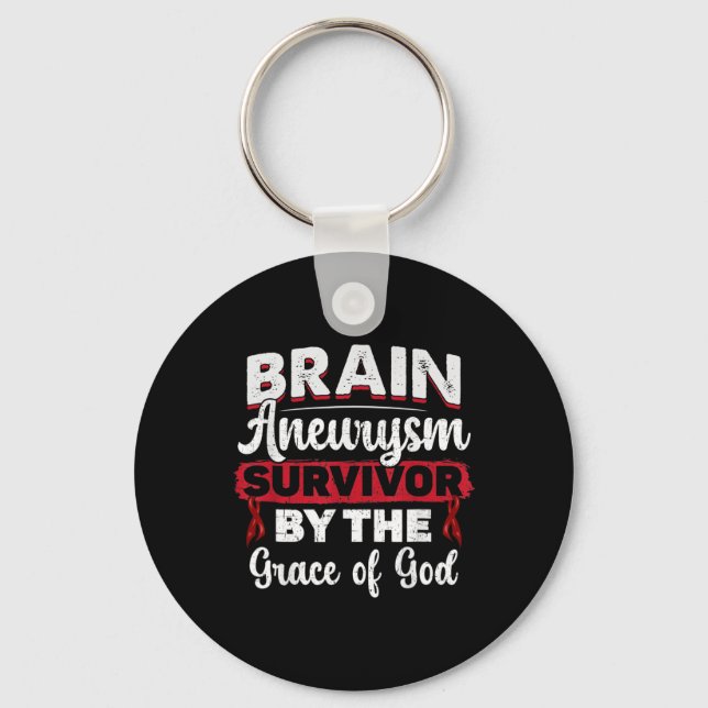 Brain Aneurysm Survivor av nåden Burgun Nyckelring (Framsida)