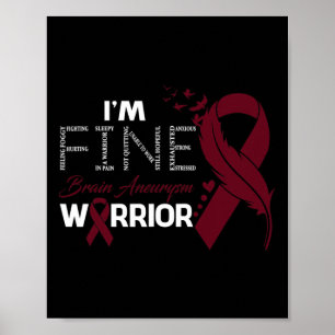 Brain Aneurysm Warrior Jag är Bra Feather Poster