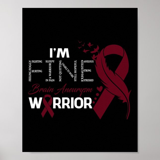 Brain Aneurysm Warrior Jag är Bra Feather Poster (Framsidan)