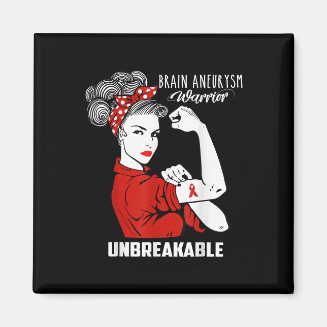 Brain Aneurysm Warrior Obrytable Shirt Awareness Magnet (Framsidan)