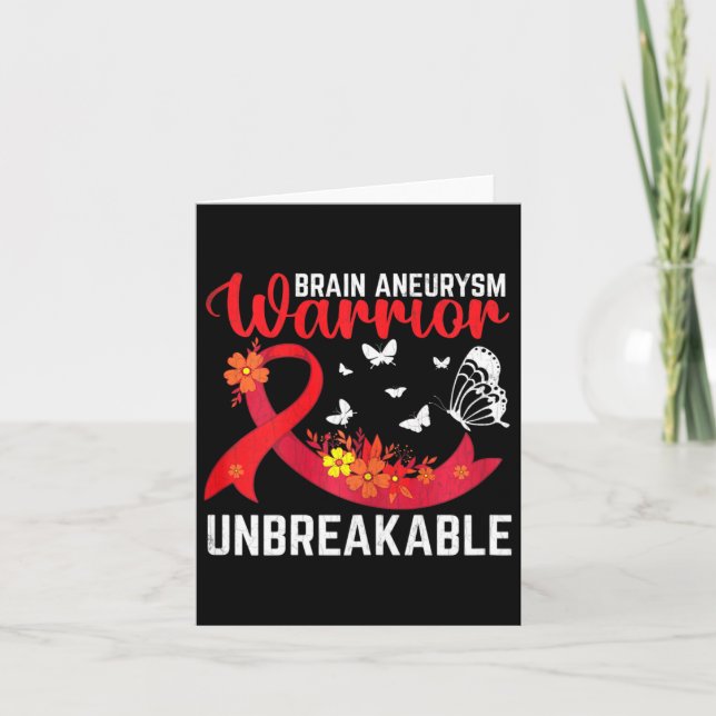 Brain Aneurysm Warrior Obrytable Surgery Awarene Kort (Framsida)