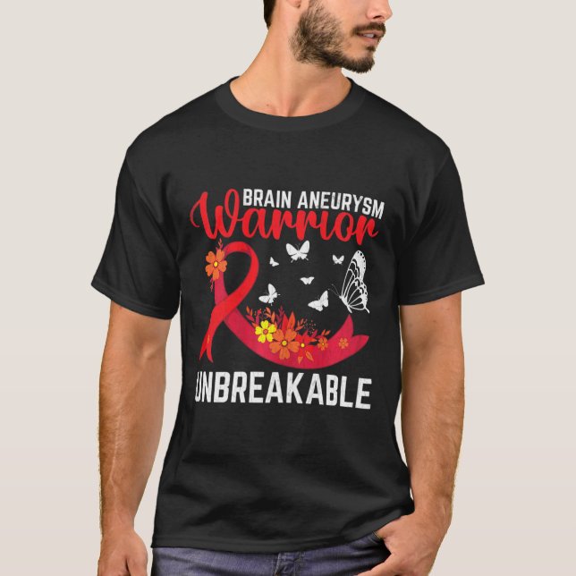 Brain Aneurysm Warrior Obrytable Surgery Awarene T Shirt (Framsida)