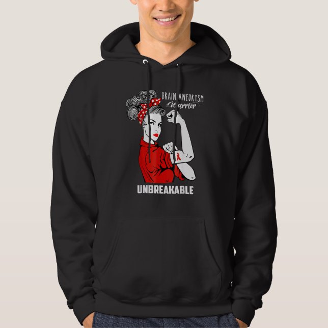 Brain Aneurysm Warrior Obrytbart medvetande Hoodie (Framsida)