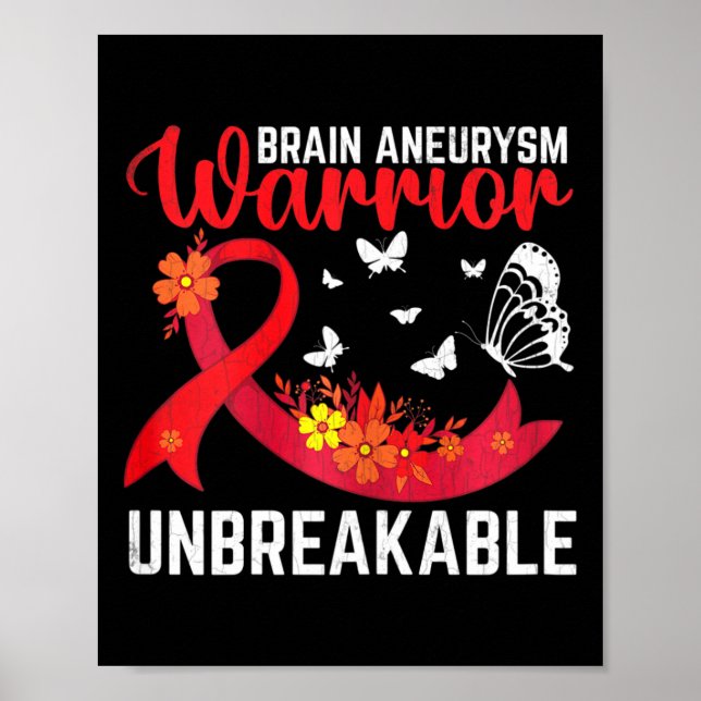 Brain Aneurysm Warrior Unbreakable Surgery Awarene Poster (Framsidan)